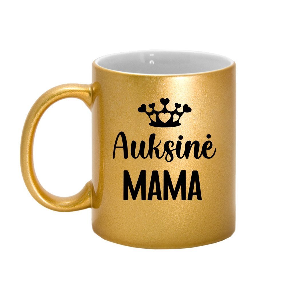 AUKSO SPALVOS PUODELIS SU BLIZGUČIU „AUKSINĖ MAMA“